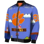 custom clemson tigers mario blocks blue black bomber jacket best selling
