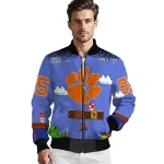 custom clemson tigers mario blocks blue black bomber jacket best selling