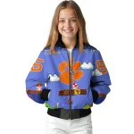 custom clemson tigers mario blocks blue black bomber jacket best selling