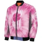 custom clemson tigers pink tie dye pink bomber jacket best selling