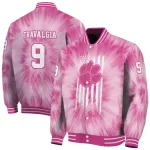 custom clemson tigers pink tie dye pink varsity jacket best selling