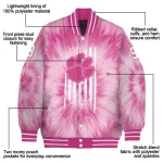 custom clemson tigers pink tie dye pink varsity jacket best selling