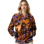 custom clemson tigers skull horde orange varsity jacket best selling