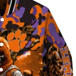 custom clemson tigers skull horde orange varsity jacket best selling