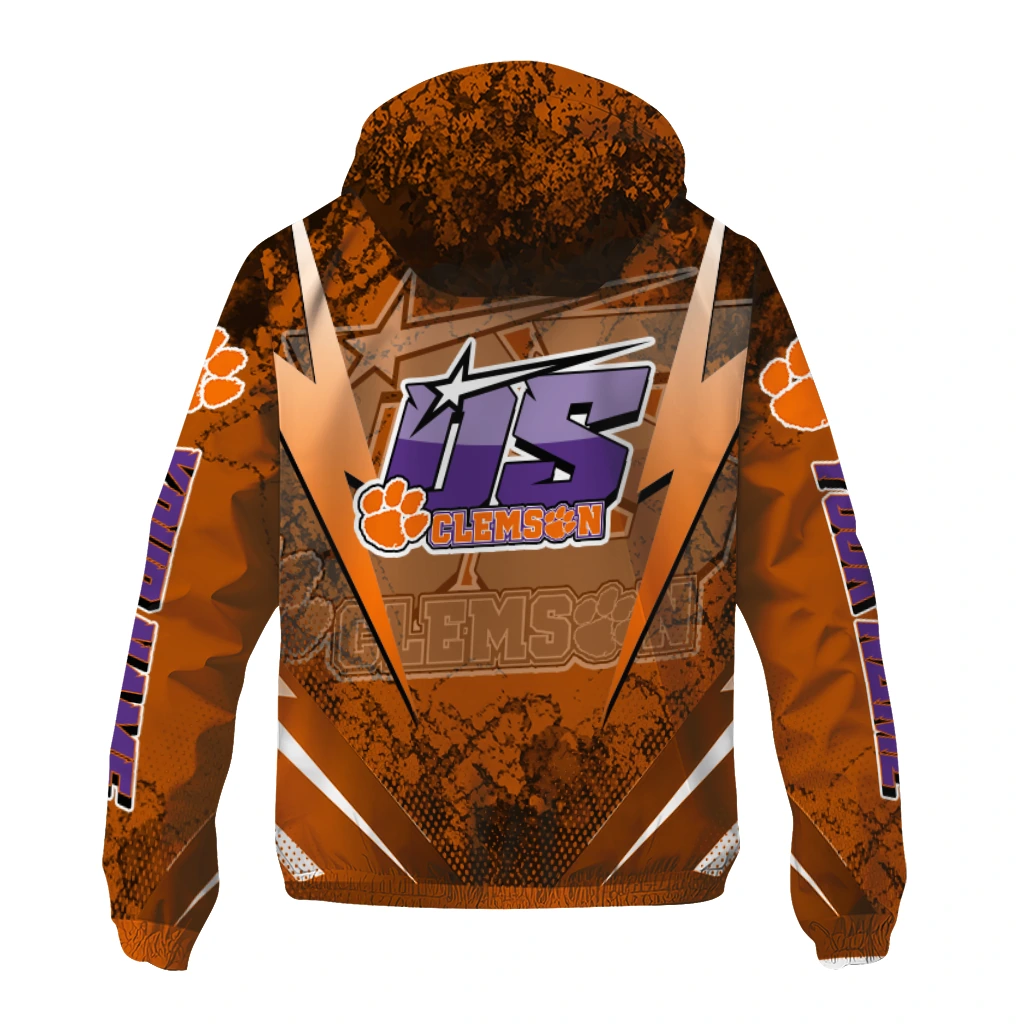 custom clemson tigers us rock star orange windbreaker jacket fashion forward custom clemson tigers us rock star orange windbreaker jacket fashion forward