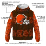 custom cleveland browns cat eyes brown windbreaker jacket best selling