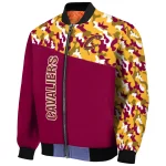 custom cleveland cavaliers camouflage style wine bomber jacket best selling