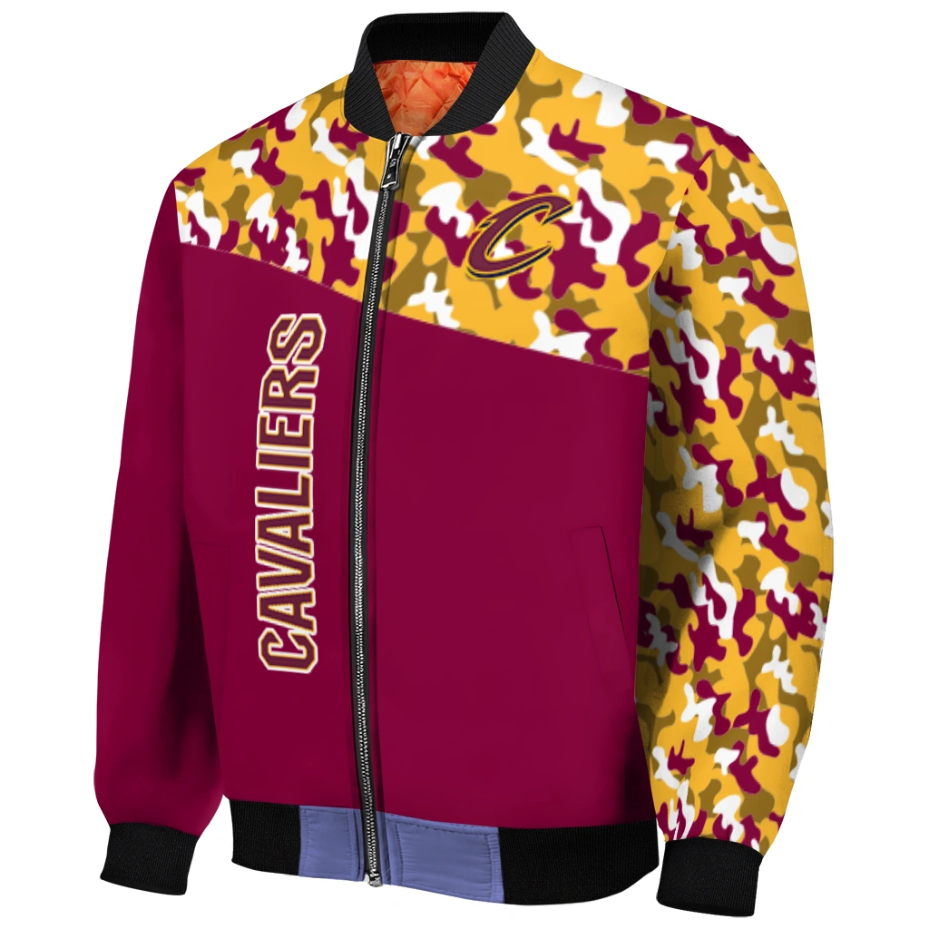 custom cleveland cavaliers camouflage style wine bomber jacket fashion forward custom cleveland cavaliers camouflage style wine bomber jacket fashion forward