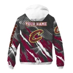 custom cleveland cavaliers claw mesh wine gray windbreaker jacket best selling