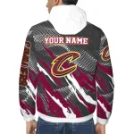 custom cleveland cavaliers claw mesh wine gray windbreaker jacket best selling