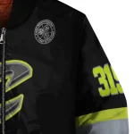 custom cleveland cavaliers heartbeat accent black green bomber jacket best selling
