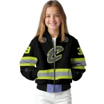 custom cleveland cavaliers heartbeat accent black green bomber jacket best selling