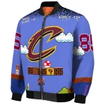 custom cleveland cavaliers mario blocks blue black bomber jacket best selling