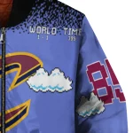 custom cleveland cavaliers mario blocks blue black bomber jacket best selling