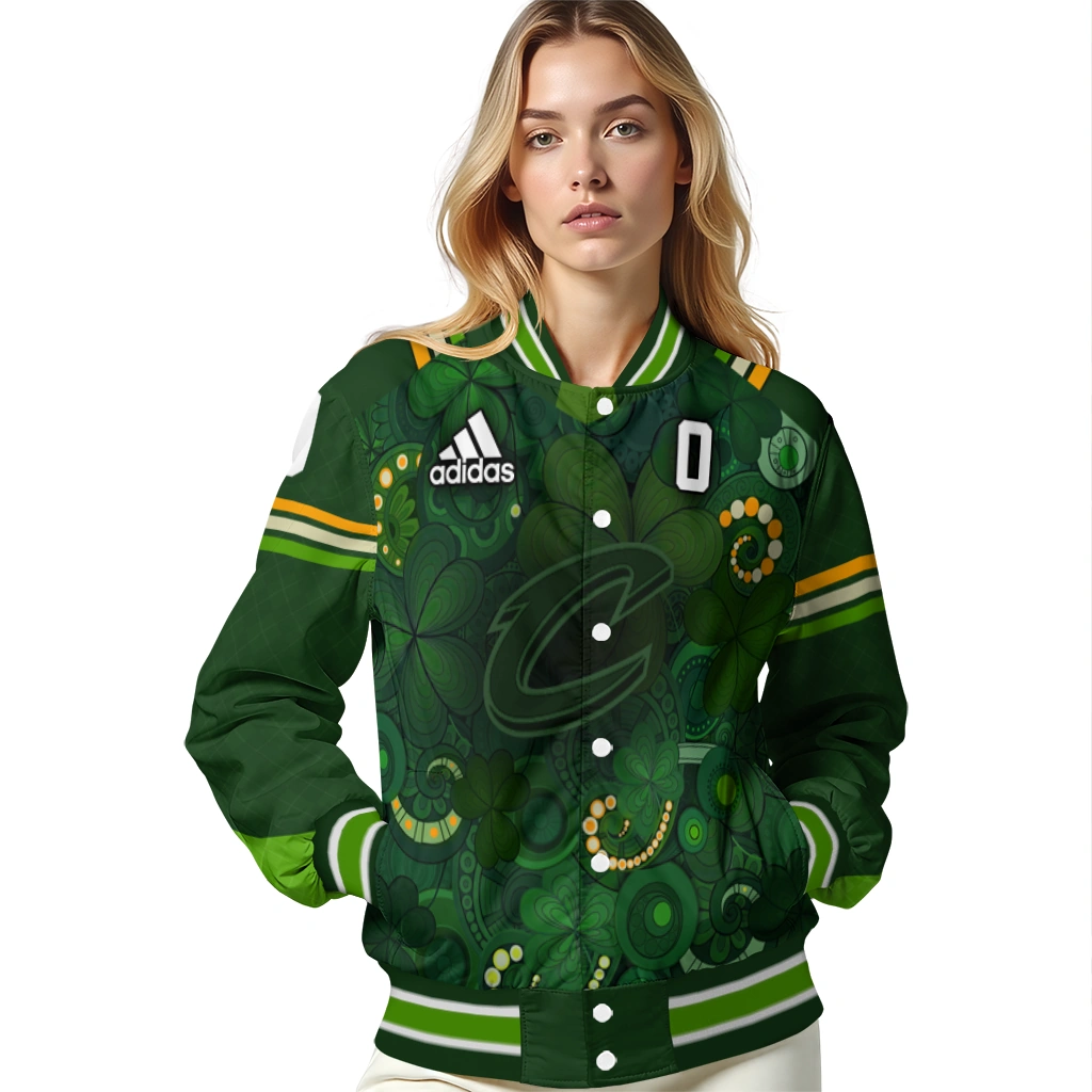 custom cleveland cavaliers shamrock vortex green varsity jacket latest model custom cleveland cavaliers shamrock vortex green varsity jacket latest model