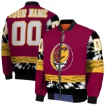 custom cleveland cavaliers skull emblem wine black bomber jacket best selling