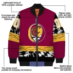 custom cleveland cavaliers skull emblem wine black bomber jacket best selling