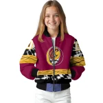 custom cleveland cavaliers skull emblem wine black bomber jacket best selling
