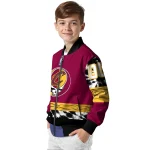 custom cleveland cavaliers skull emblem wine black bomber jacket best selling