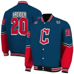 custom cleveland guardians chevron style navy blue varsity jacket best selling