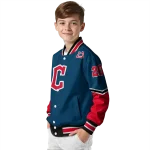 custom cleveland guardians chevron style navy blue varsity jacket best selling