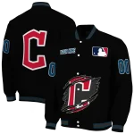 custom cleveland guardians claw fragment black varsity jacket best selling