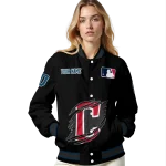 custom cleveland guardians claw fragment black varsity jacket best selling