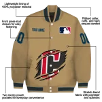 custom cleveland guardians claw swipe beige varsity jacket best selling