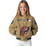 custom cleveland guardians claw swipe beige varsity jacket best selling