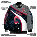 custom cleveland guardians electric flash navy blue varsity jacket best selling