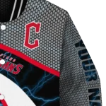 custom cleveland guardians electric flash navy blue varsity jacket best selling
