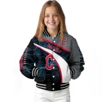 custom cleveland guardians electric flash navy blue varsity jacket best selling
