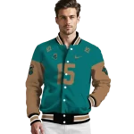 custom coastal carolina chanticleers team patch green varsity jacket best selling