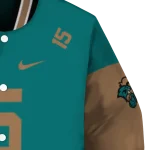 custom coastal carolina chanticleers team patch green varsity jacket best selling