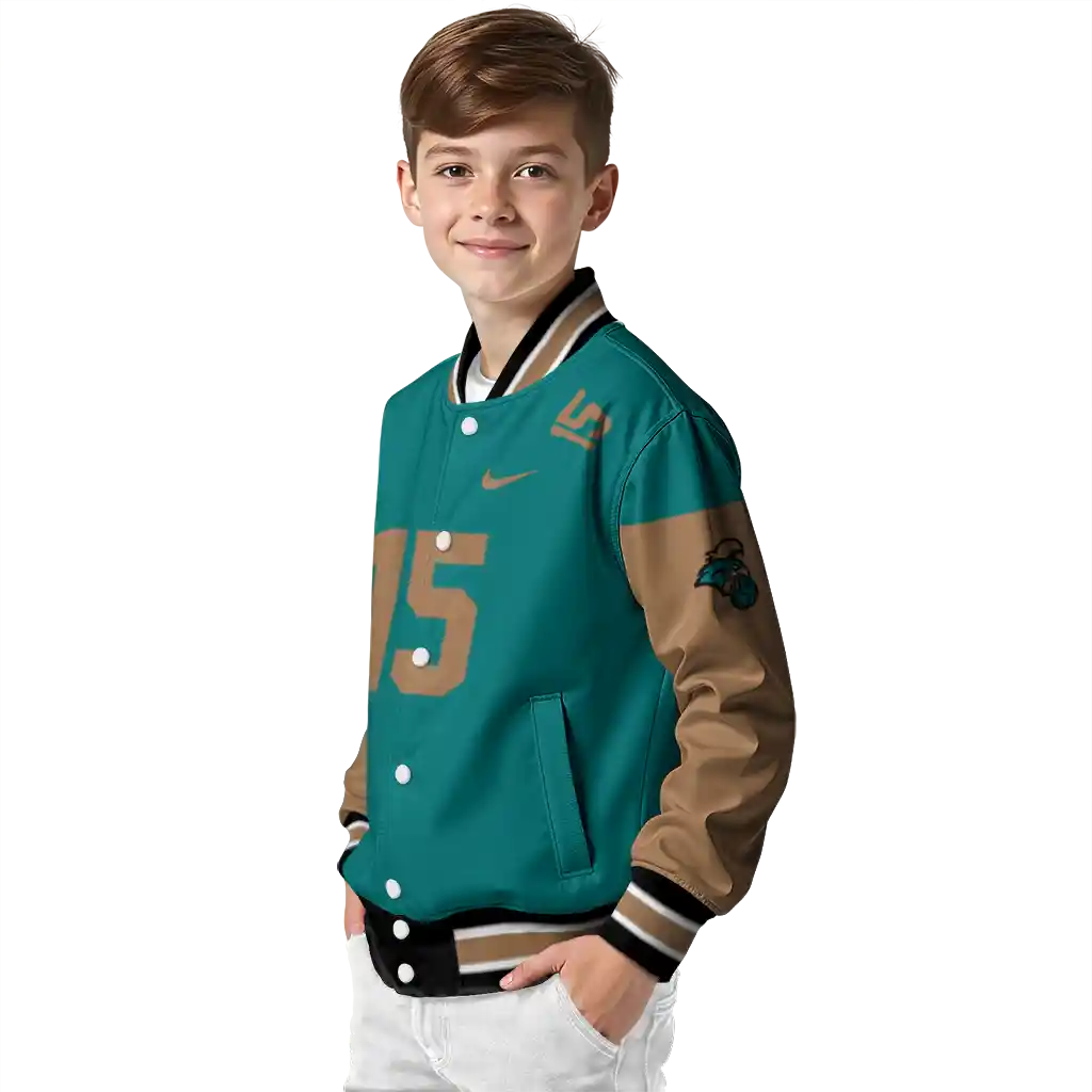 custom coastal carolina chanticleers team patch green varsity jacket trendy custom coastal carolina chanticleers team patch green varsity jacket trendy