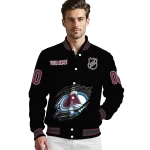 custom colorado avalanche claw cut black varsity jacket best selling