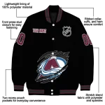 custom colorado avalanche claw cut black varsity jacket best selling