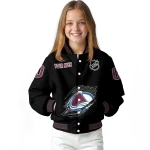 custom colorado avalanche claw cut black varsity jacket best selling