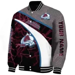 custom colorado avalanche electric flash burgundy varsity jacket best selling
