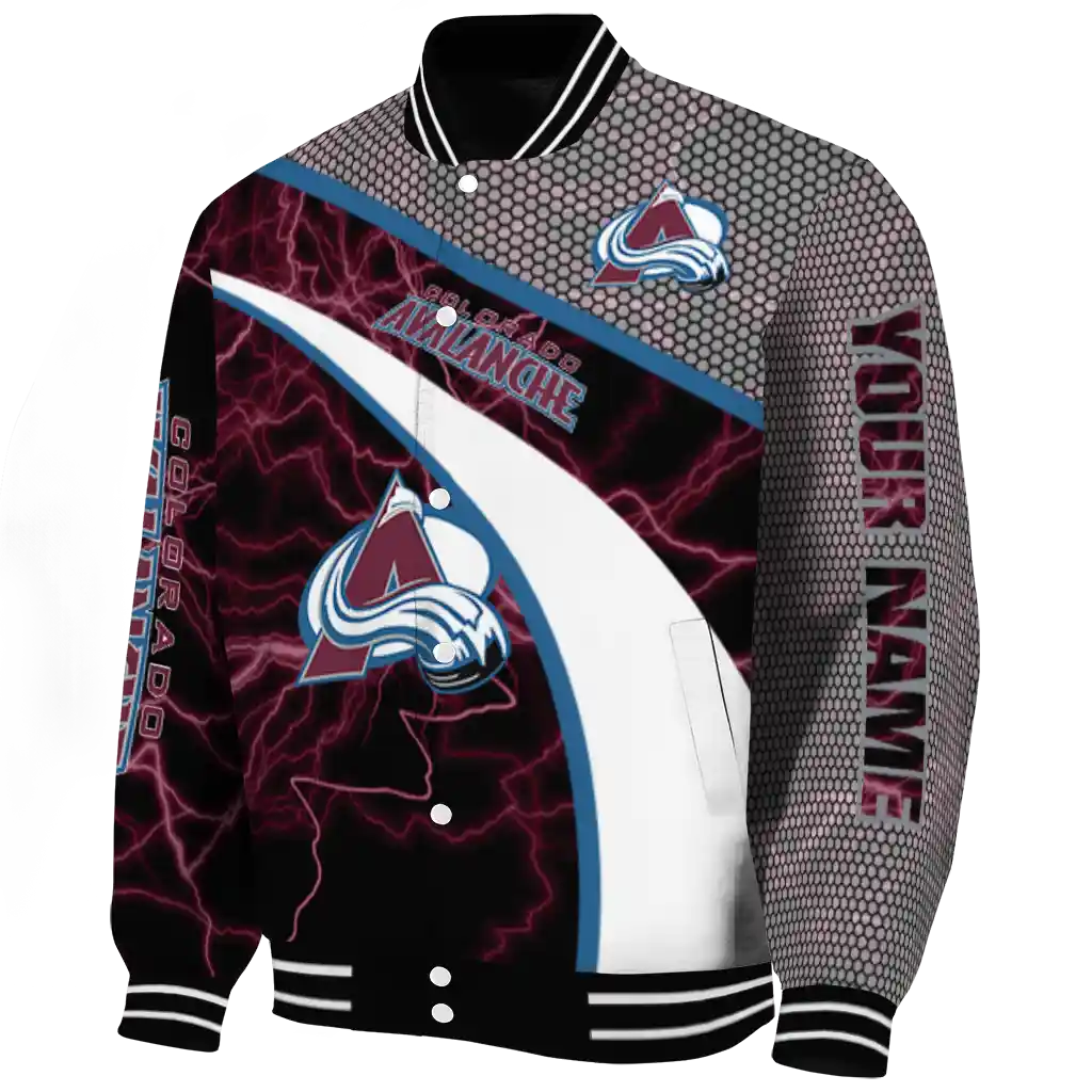 custom colorado avalanche electric flash burgundy varsity jacket best selling custom colorado avalanche electric flash burgundy varsity jacket best selling