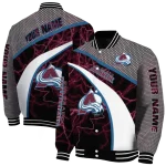 custom colorado avalanche electric flash burgundy varsity jacket best selling