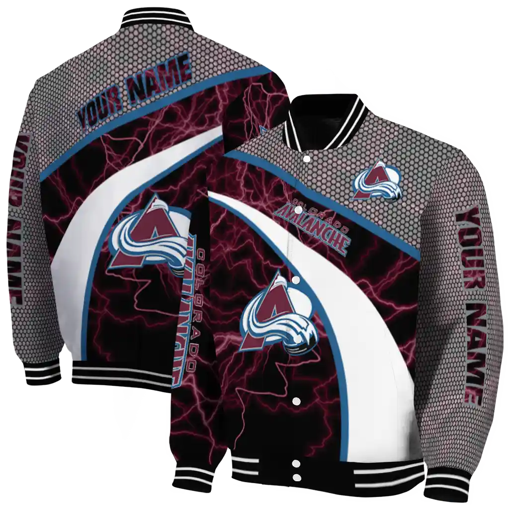 custom colorado avalanche electric flash burgundy varsity jacket fashion forward custom colorado avalanche electric flash burgundy varsity jacket fashion forward