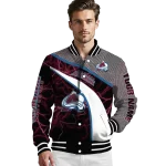 custom colorado avalanche electric flash burgundy varsity jacket best selling