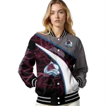 custom colorado avalanche electric flash burgundy varsity jacket best selling