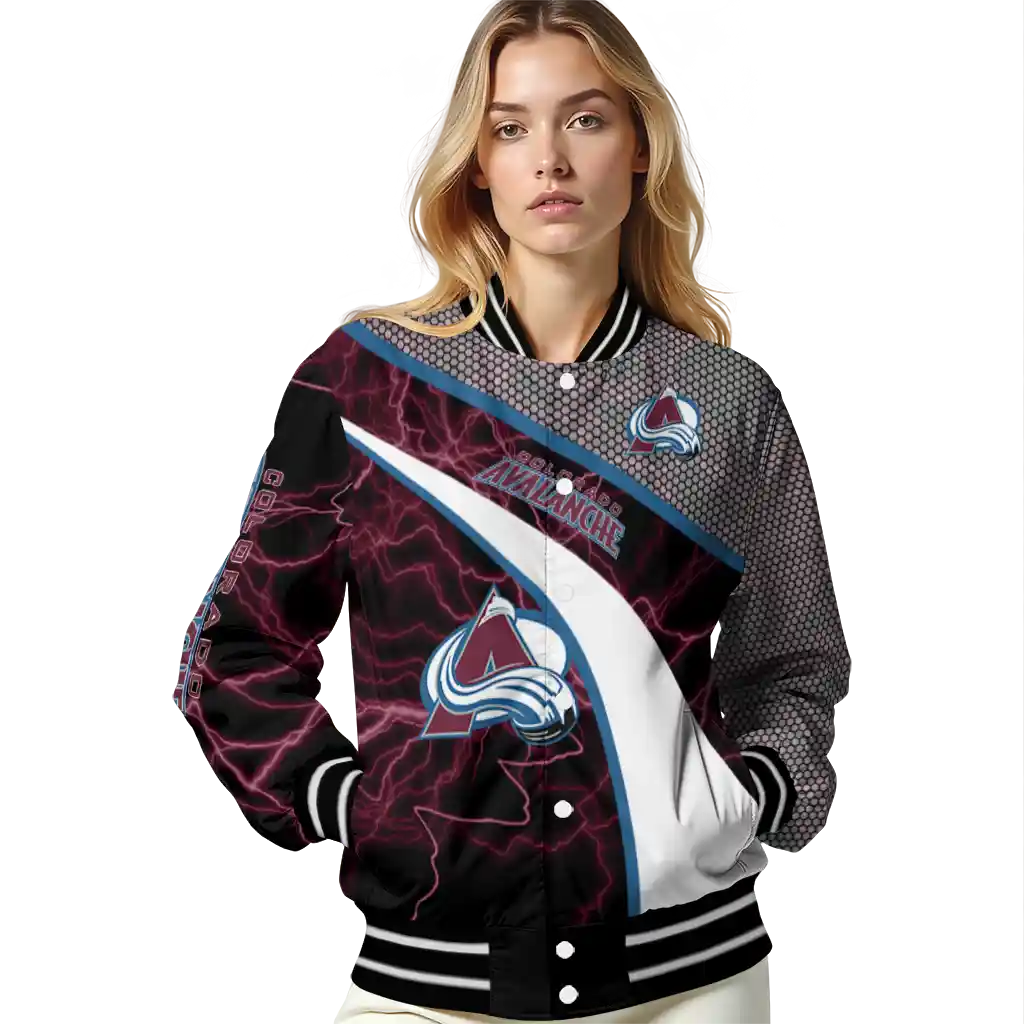 custom colorado avalanche electric flash burgundy varsity jacket latest model custom colorado avalanche electric flash burgundy varsity jacket latest model