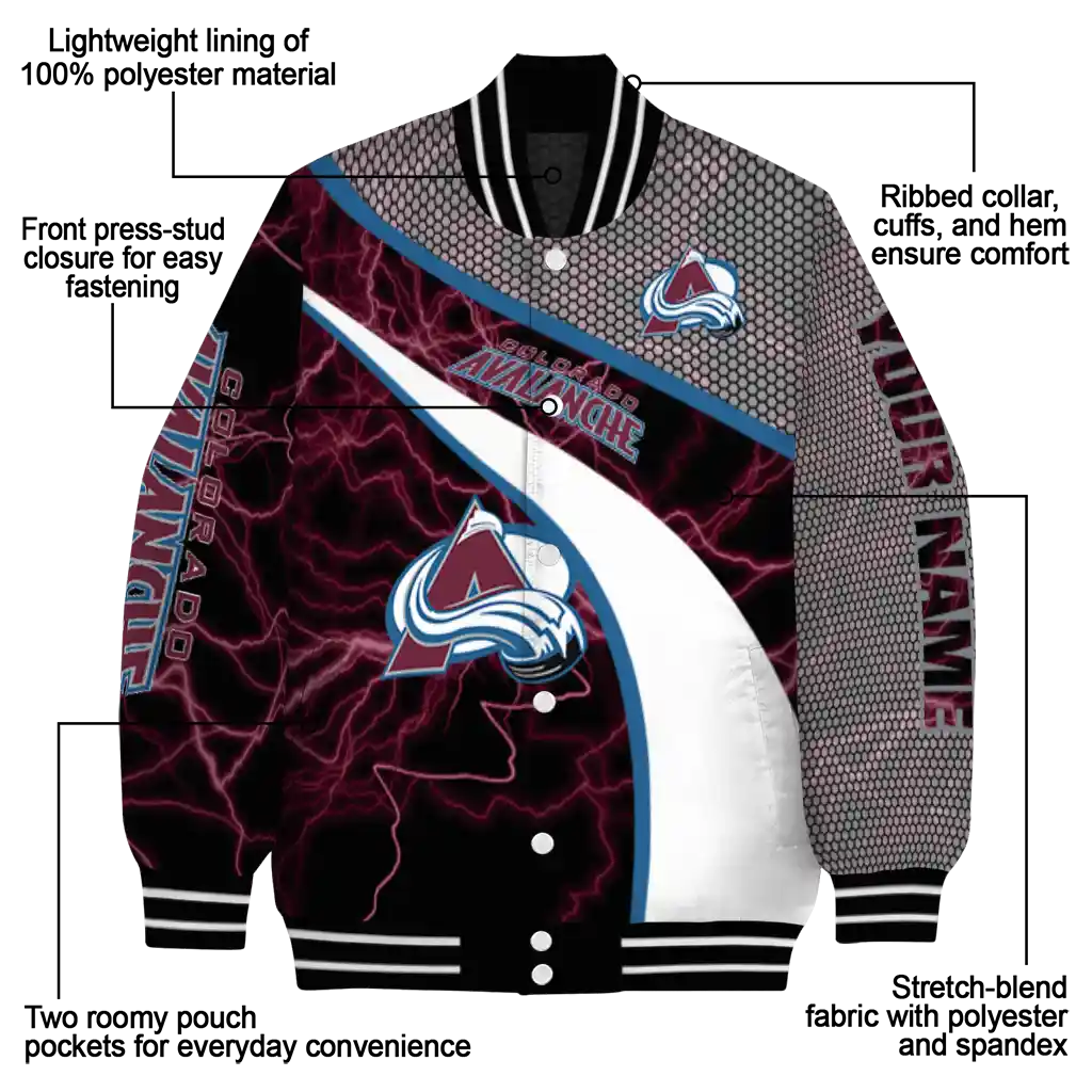 custom colorado avalanche electric flash burgundy varsity jacket new arrival custom colorado avalanche electric flash burgundy varsity jacket new arrival