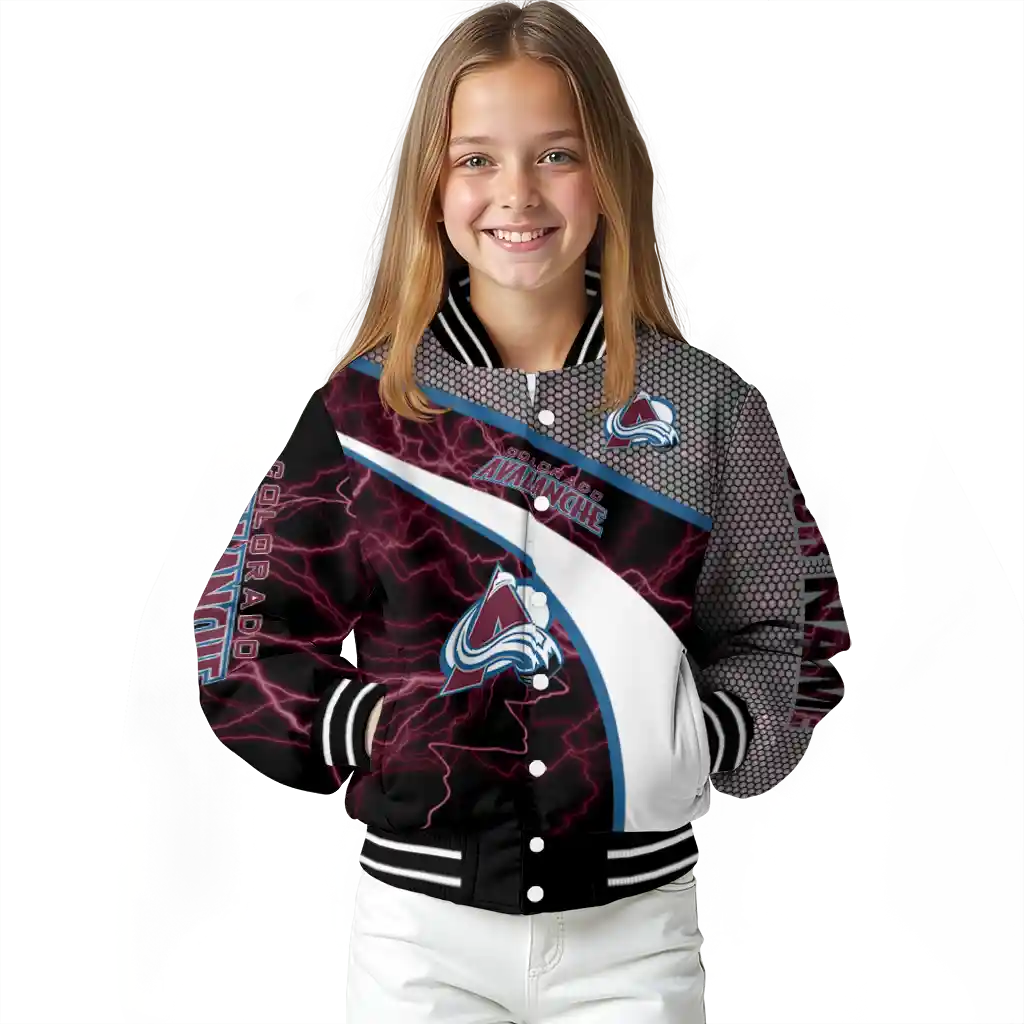 custom colorado avalanche electric flash burgundy varsity jacket top rated custom colorado avalanche electric flash burgundy varsity jacket top rated