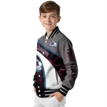 custom colorado avalanche electric flash burgundy varsity jacket best selling
