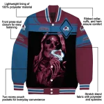 custom colorado avalanche reaper hands burgundy black varsity jacket best selling