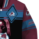 custom colorado avalanche reaper hands burgundy black varsity jacket best selling